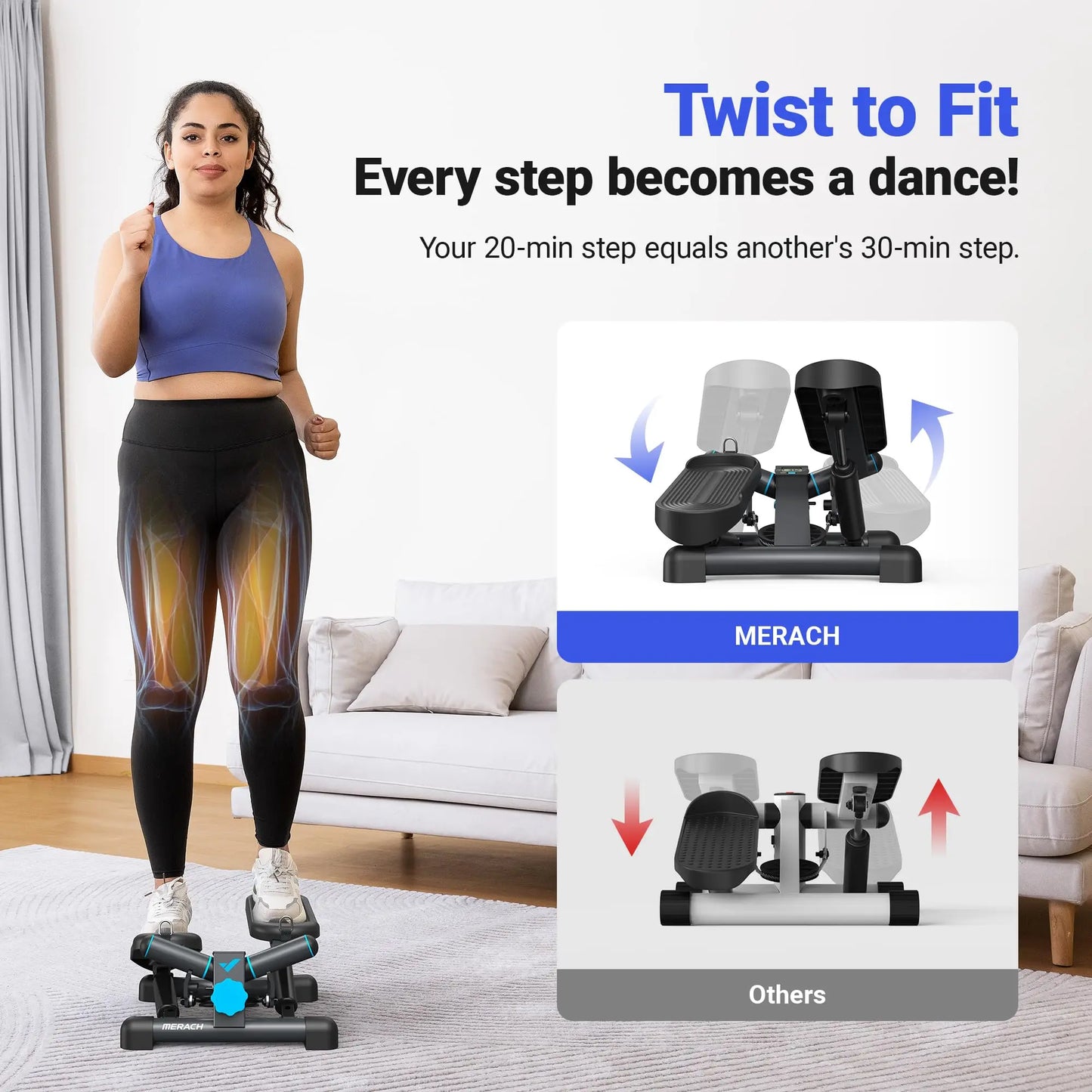 MERACH Stepper Exercise Equipment With Resistance Band