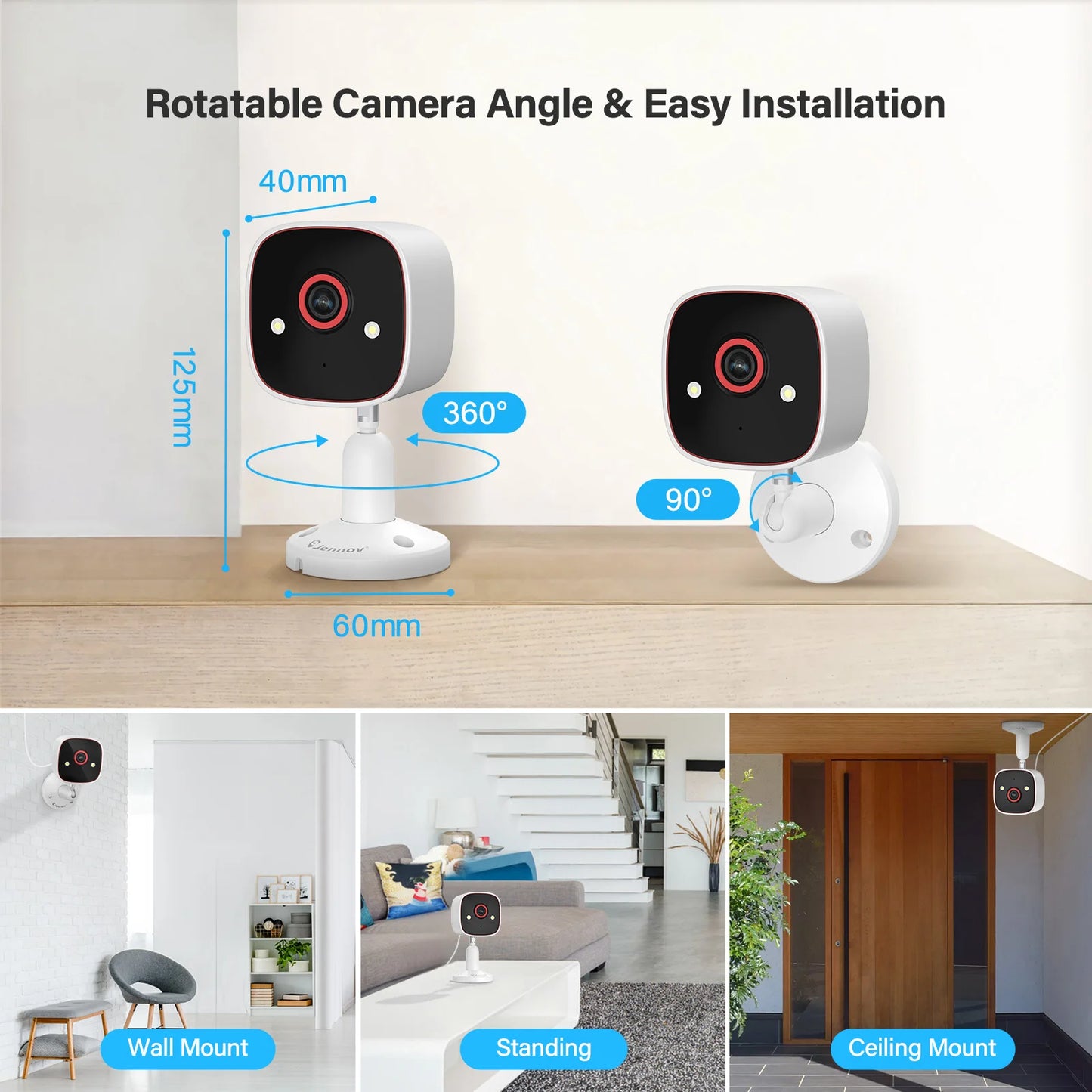 2PCS Indoor/Outdoor Security Camera