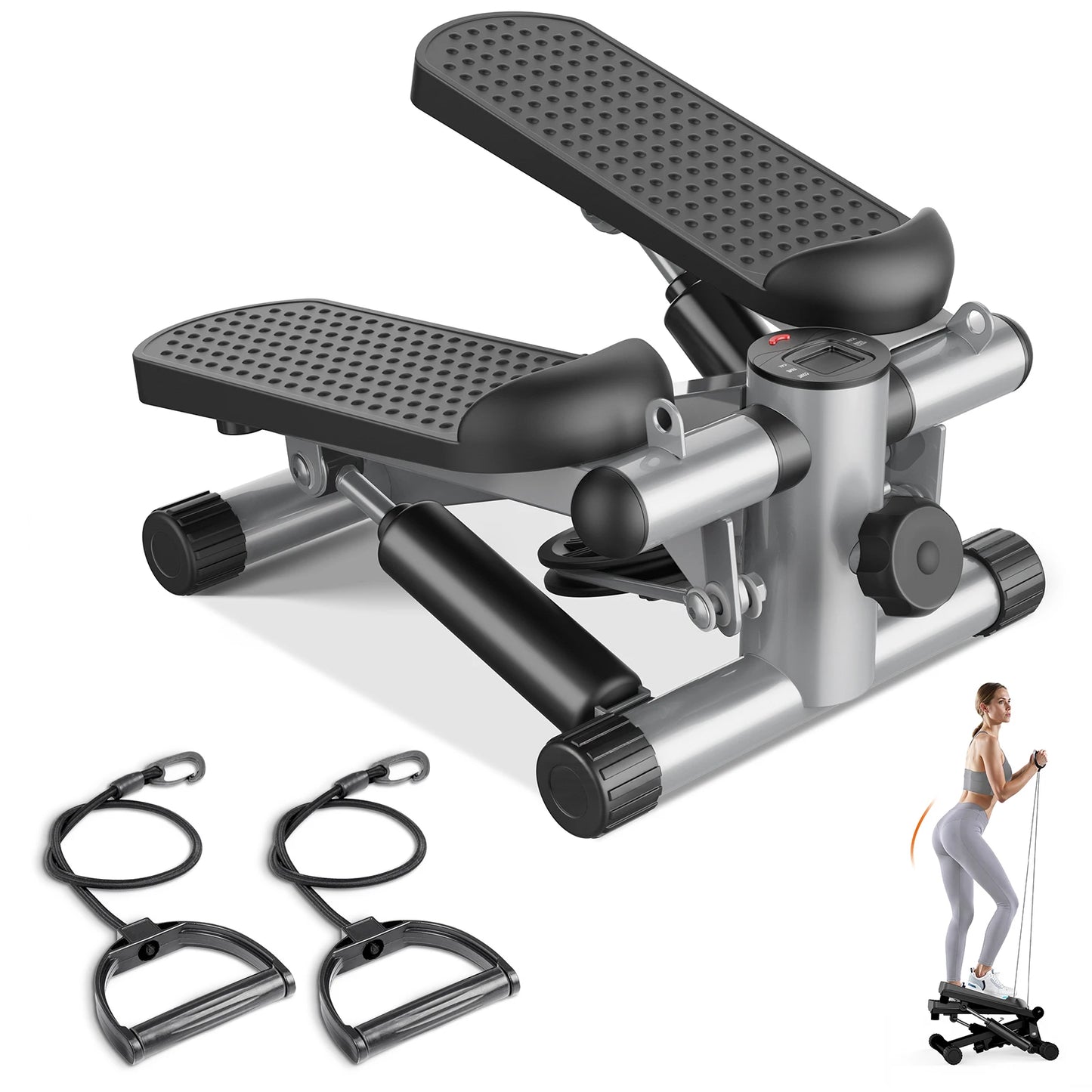 Mini Stepper With Resistance Bands