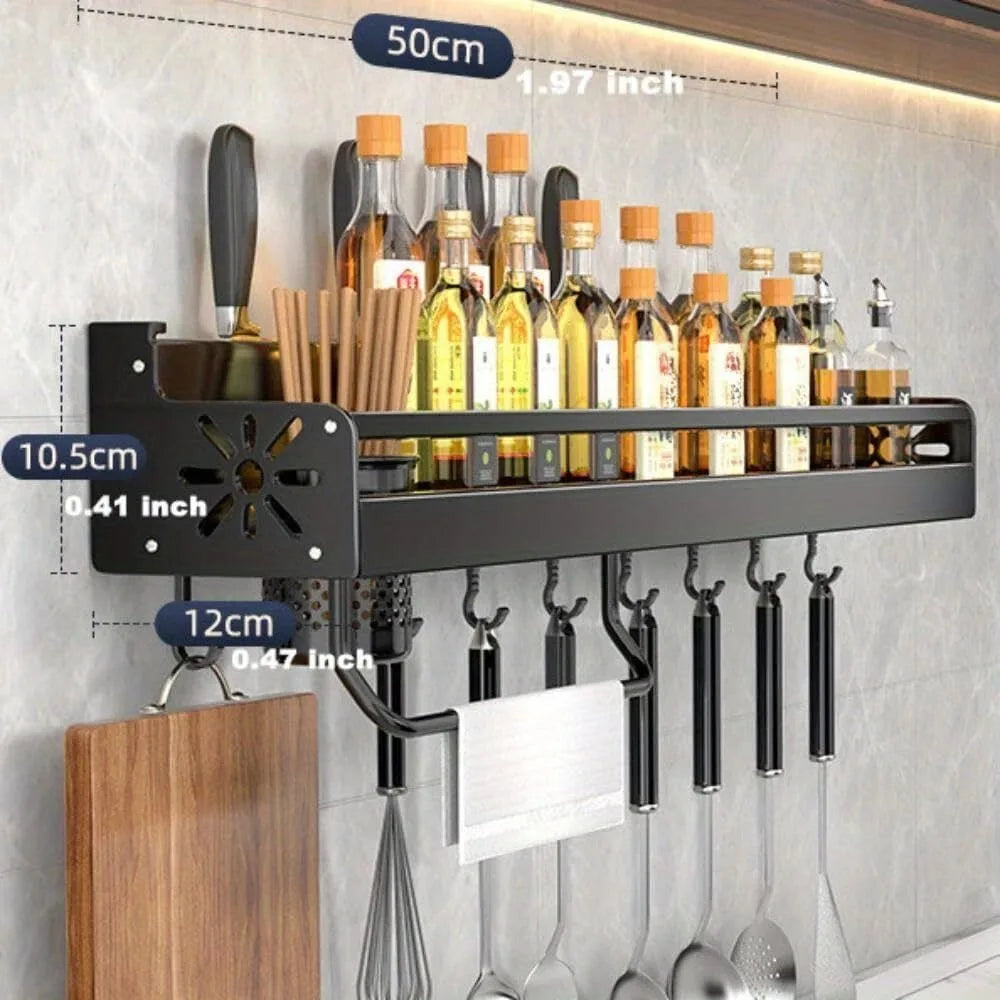 Sleek Wall Organizer, Spices, Knives, Utensils Tidy.