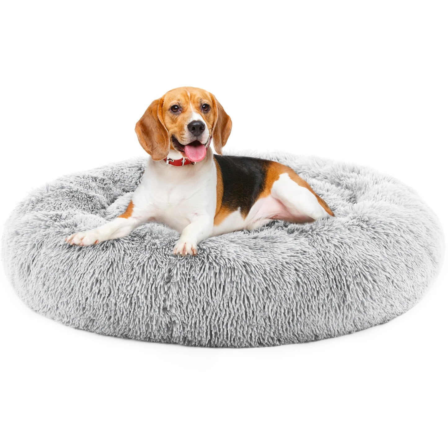 Round Plush Calming Bed For Pets