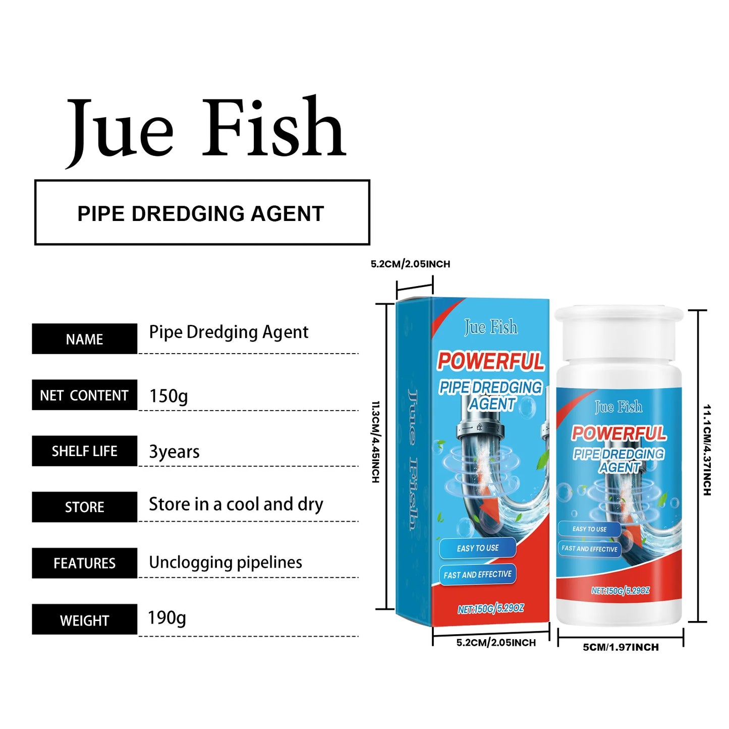 Toilet Drain Unclogging Agent