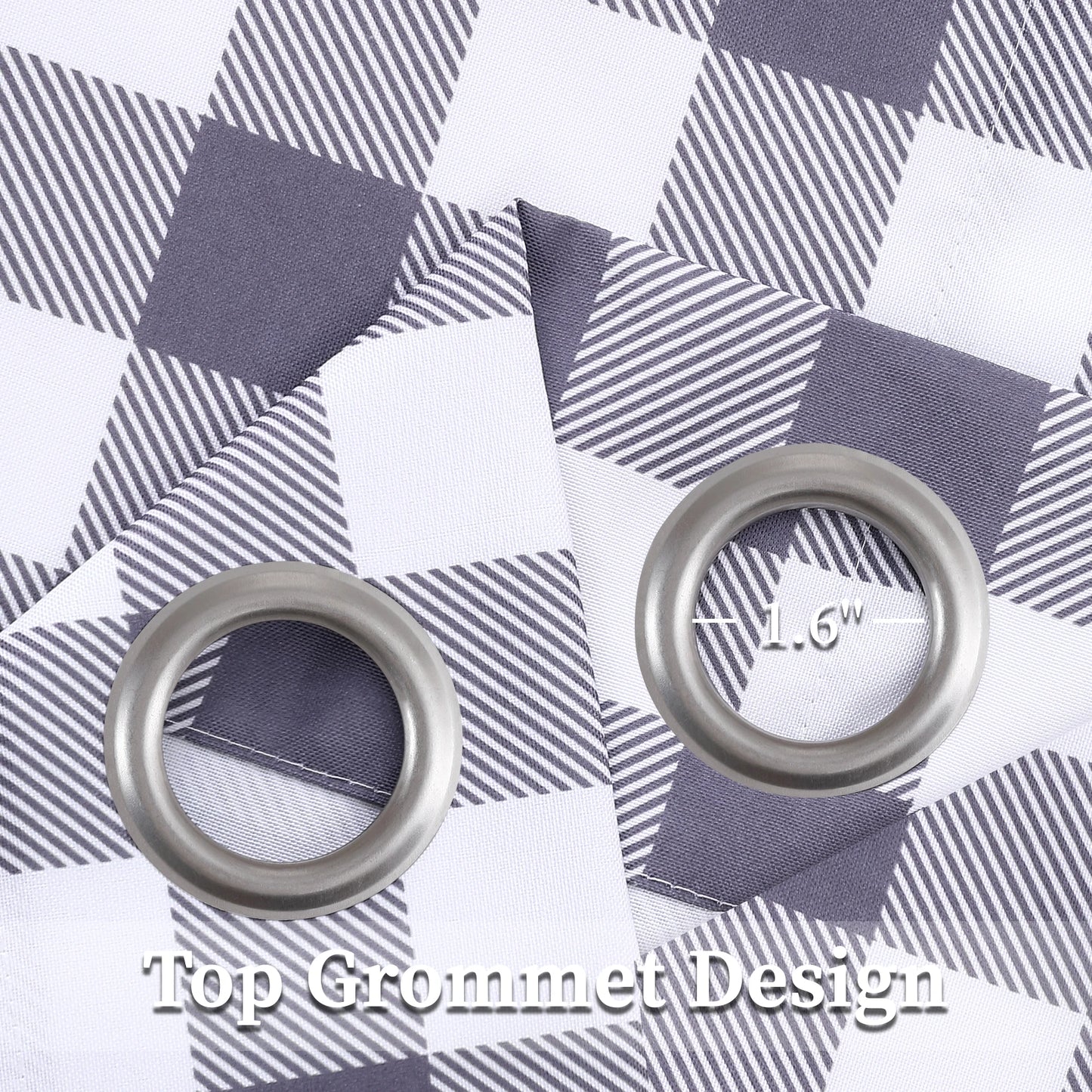 2pcs Buffalo Plaid Curtains