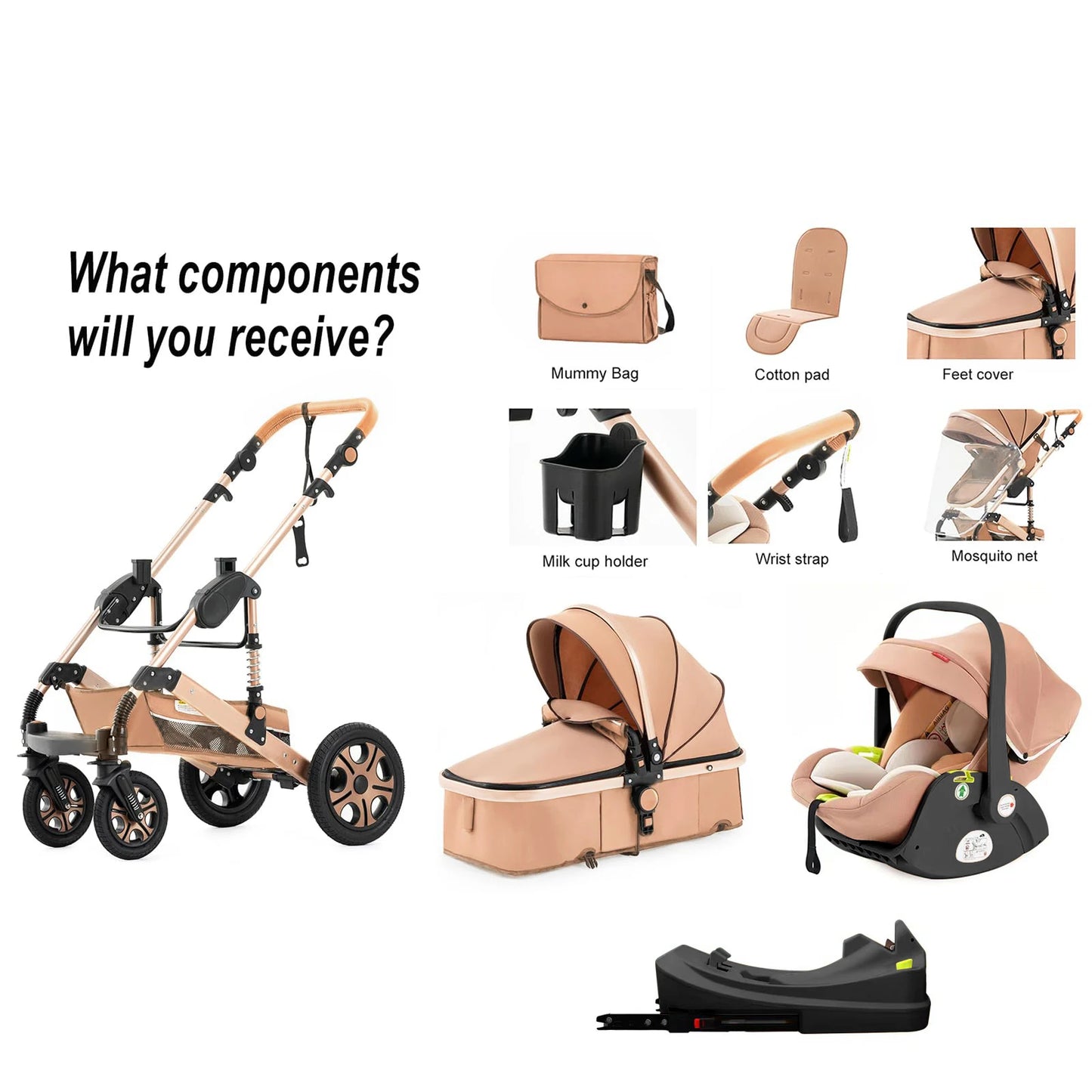 3-in-1 Reversible Luxury Stroller