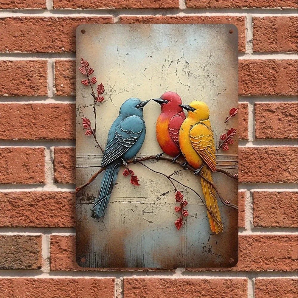 1PC Iron Bird Wall Art – Metal Bird Sculpture