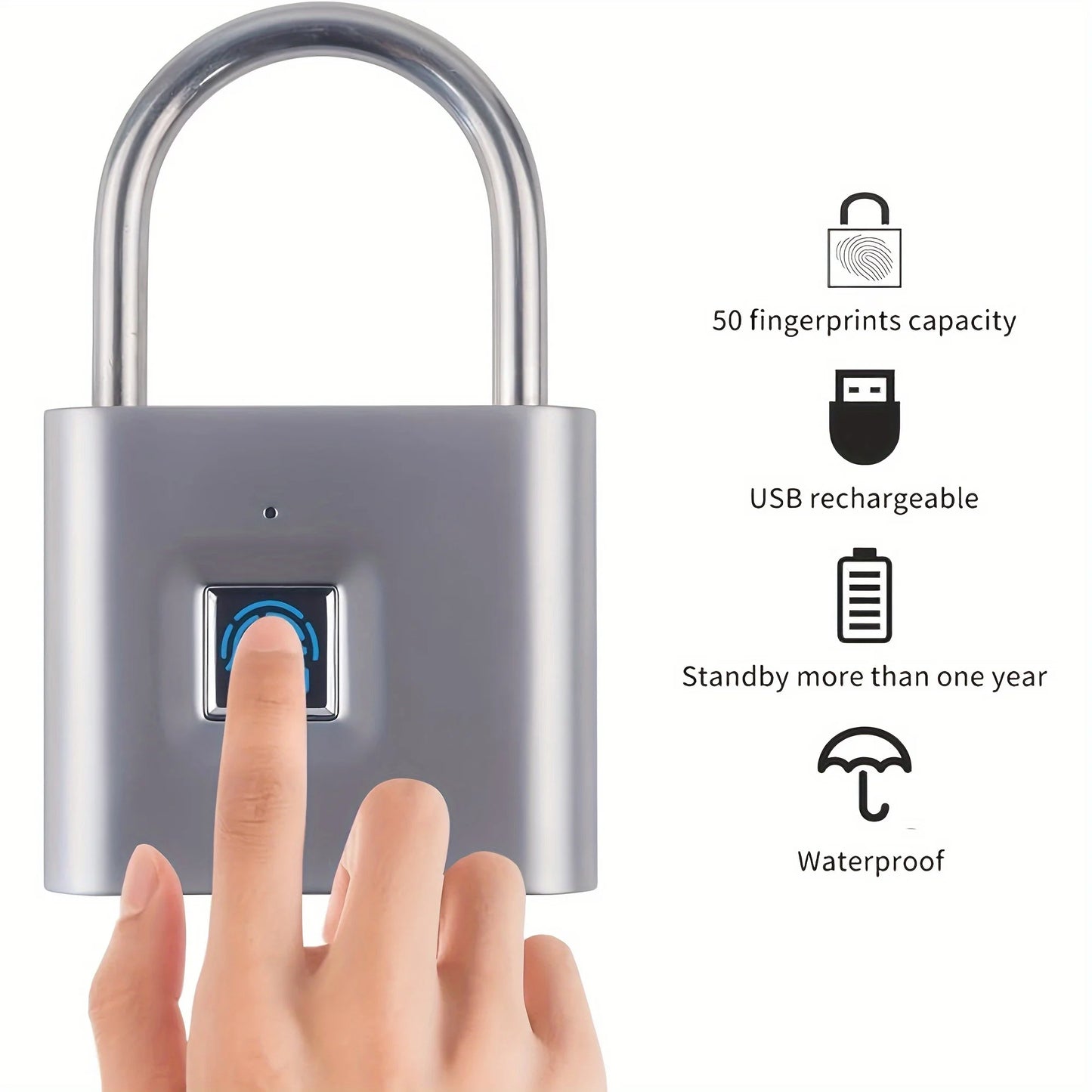 Mini Smart Fingerprint Padlock, Anti-Theft Protection