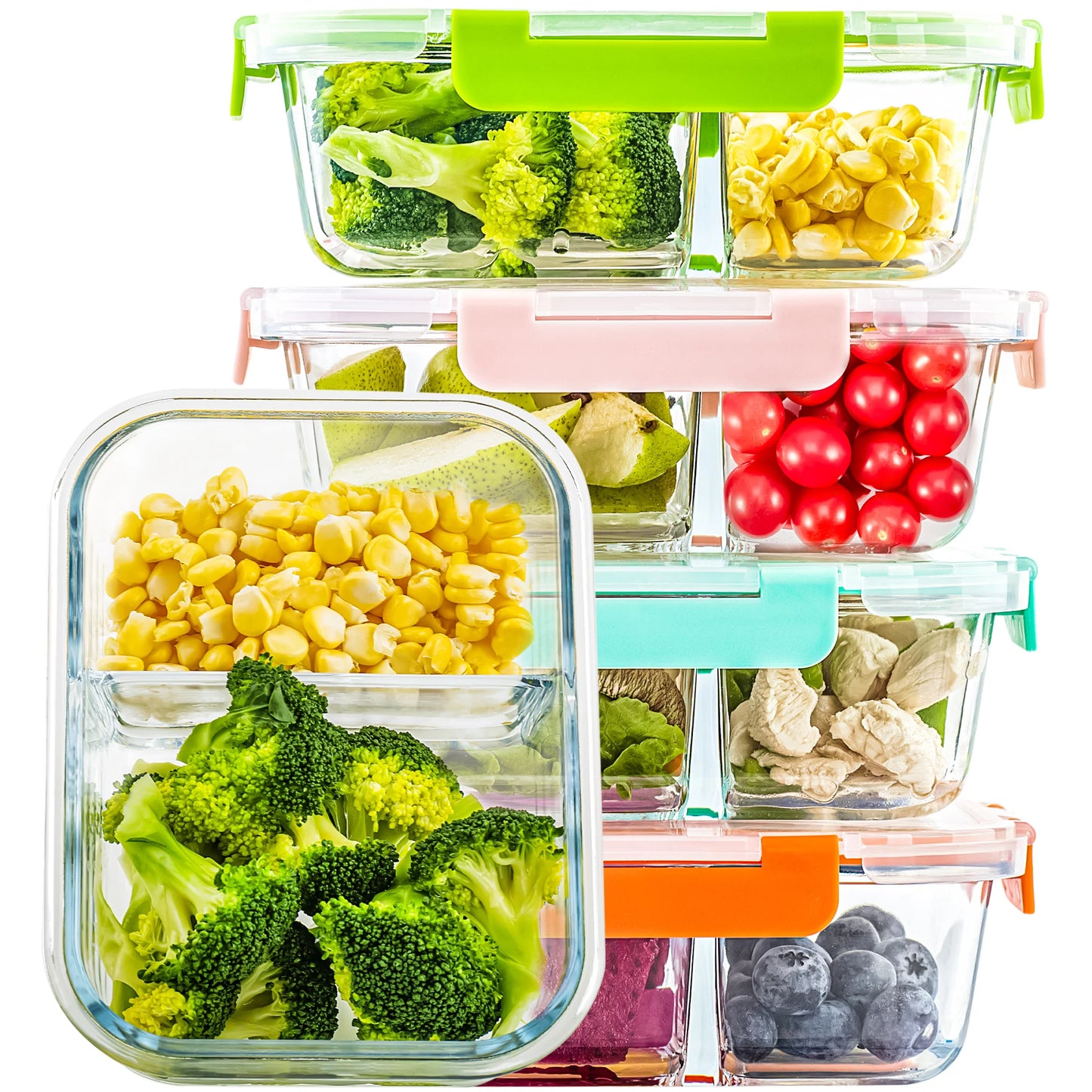 5-Pack Glass Food Storage Containers