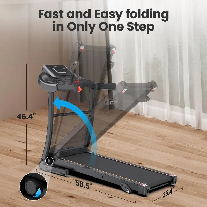 Treadmill With Incline, Heart Rate Sensors, Digital Display For Walking