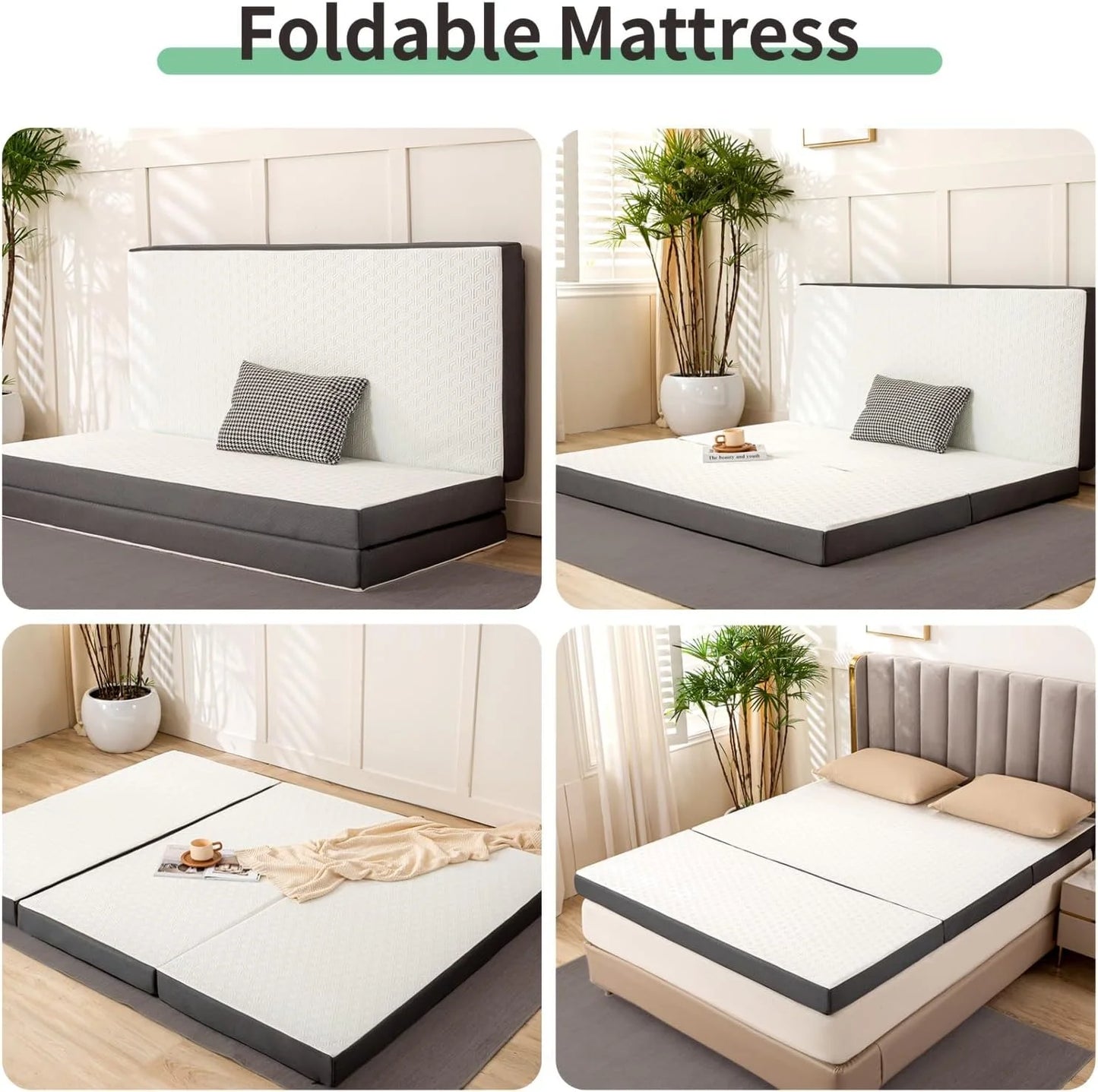 Tri-Fold Mattress With Washable Cover