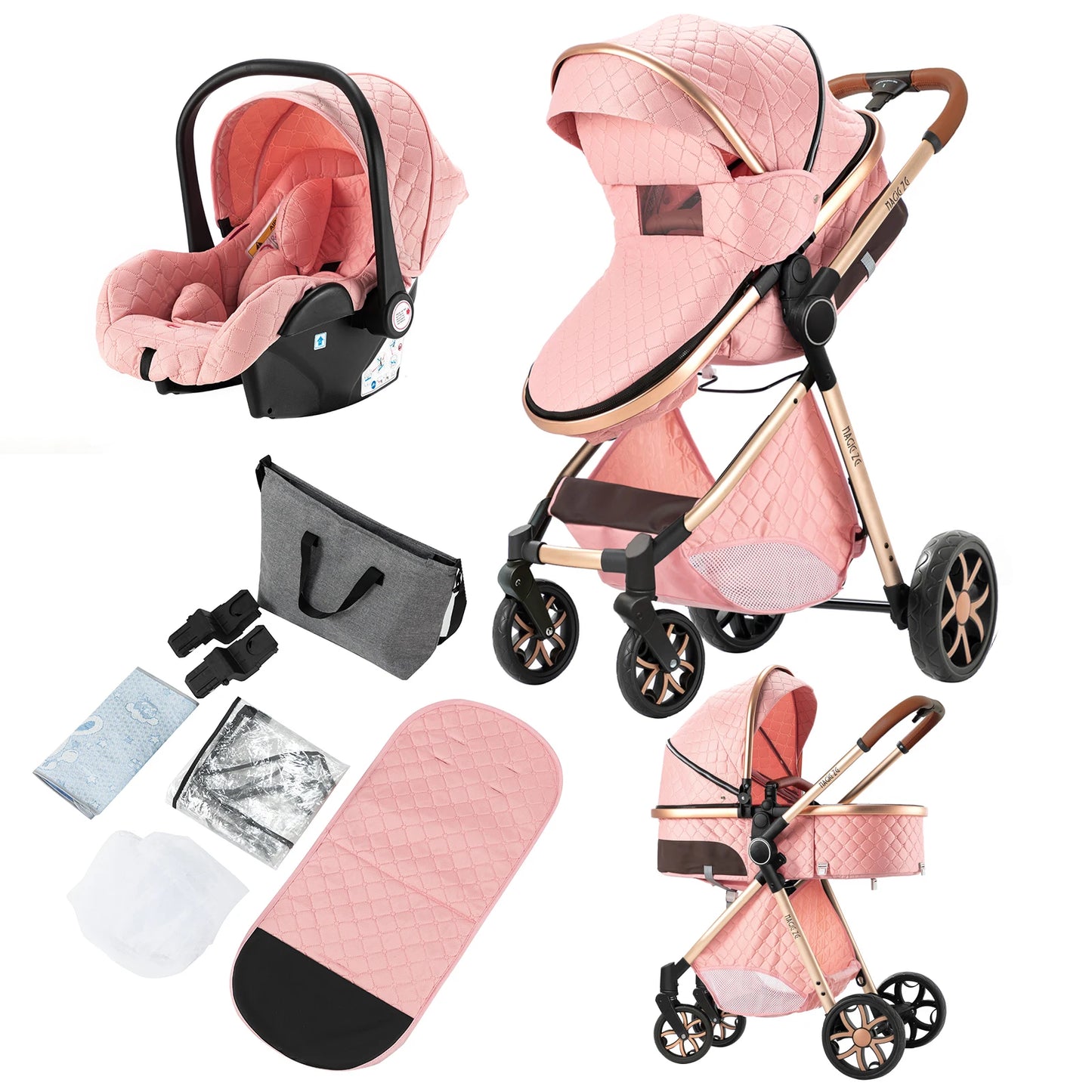 Multifunctional High Landscape 4-IN-1 Stroller
