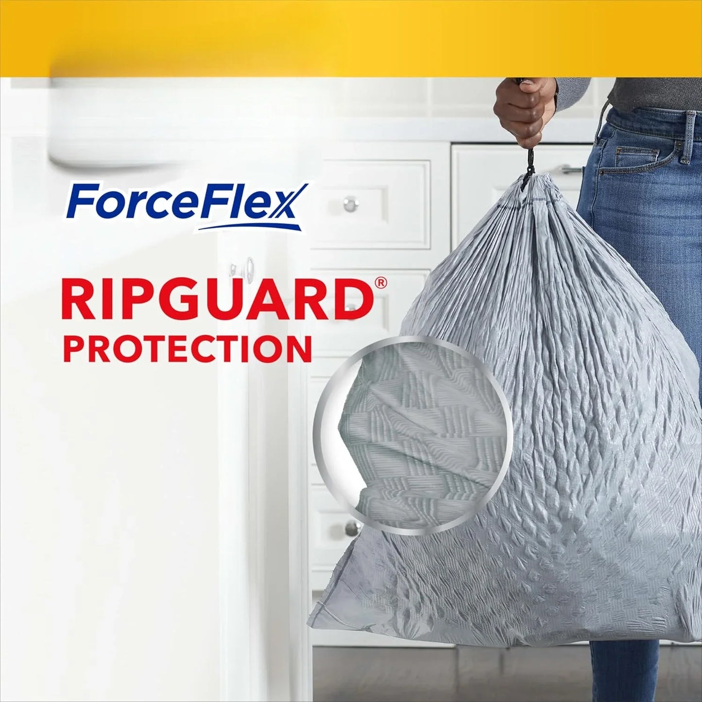 High kitchen drawstring trash bags - Stink Shield 13 gallon white trash bags