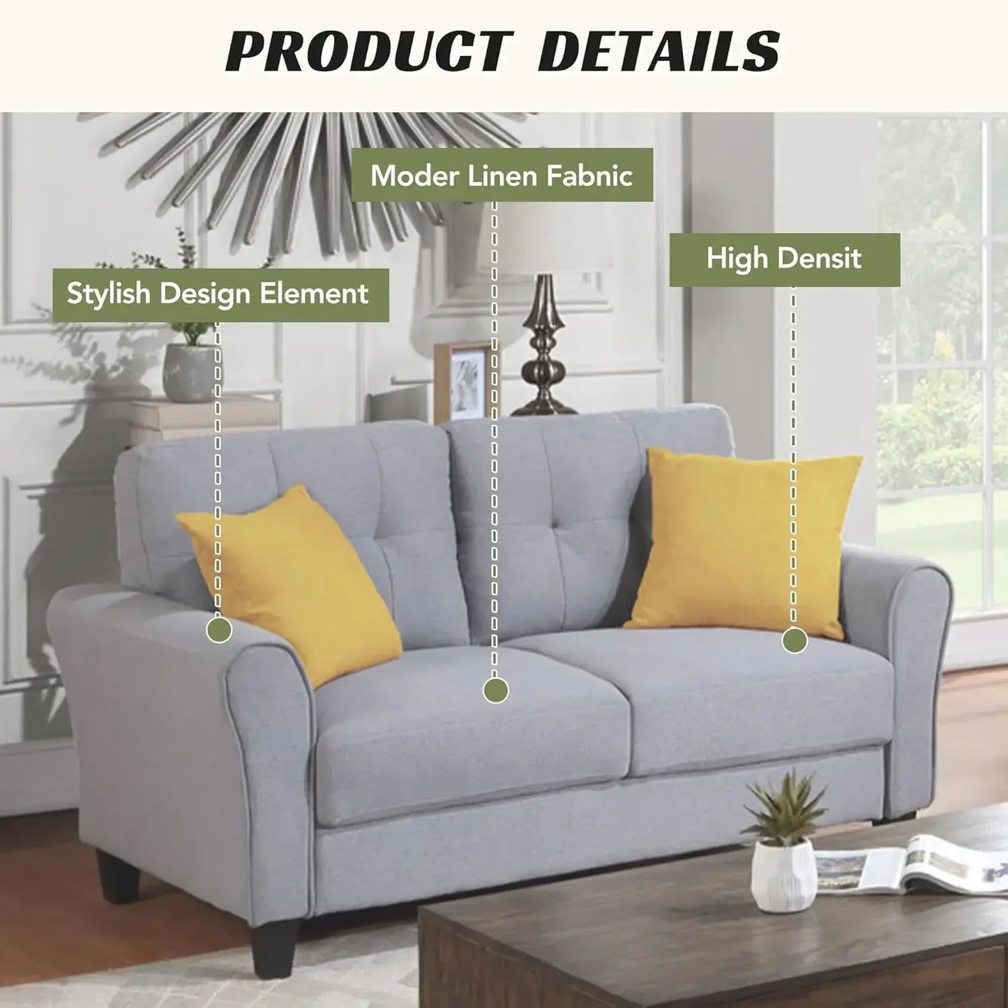 3-Piece Living Room Sofa Set