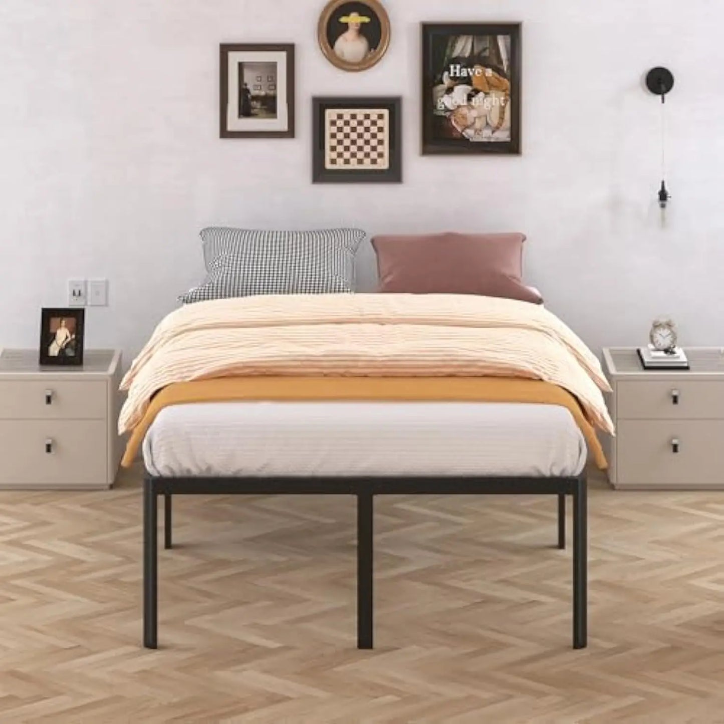 High Queen Bed Frame With Rounded Corner