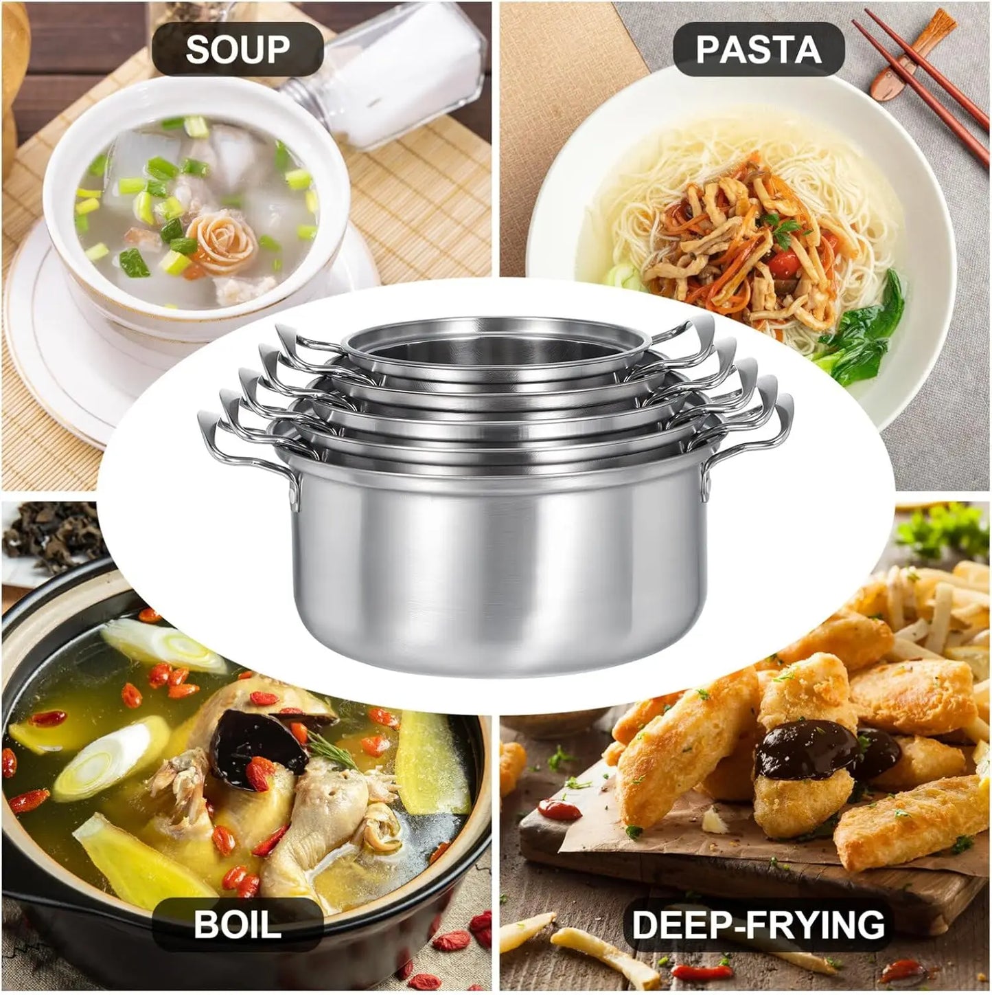 15-Piece Stainless Steel Cookware Set