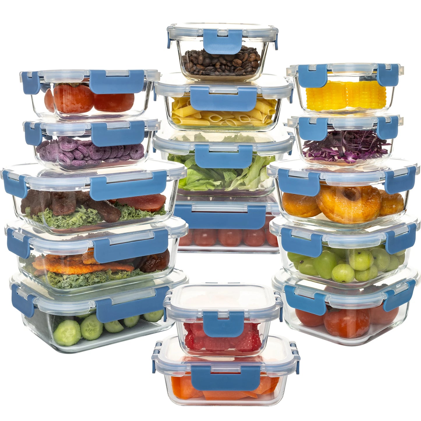Glass Food Storage Containers Set, Leakproof Airtight