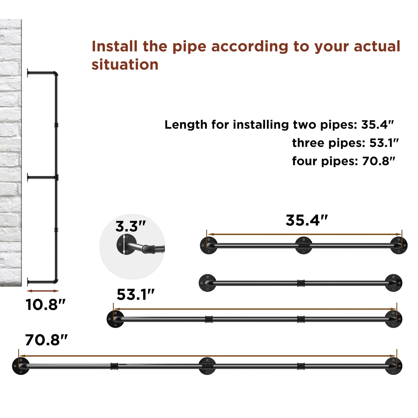 Wall Mounted Garment Hanging Rod