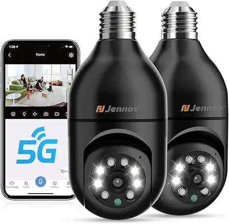 3MP Light Bulb Security Camera – 360° Panoramic View