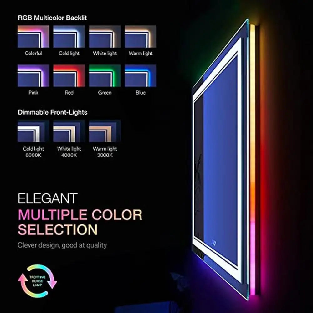 Rectangular Mirror With Front Lighting