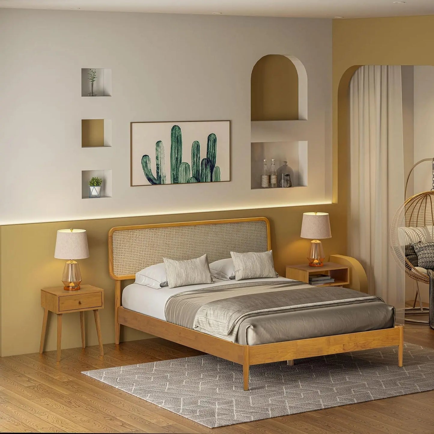 Lupin Wooden Bed Frame With Headboard