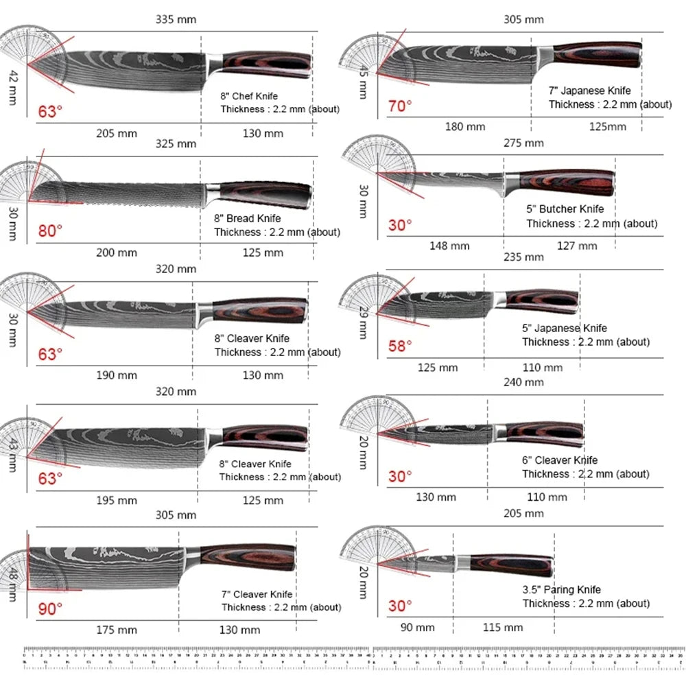 Professional Kitchen Knife Set – Stainless Steel