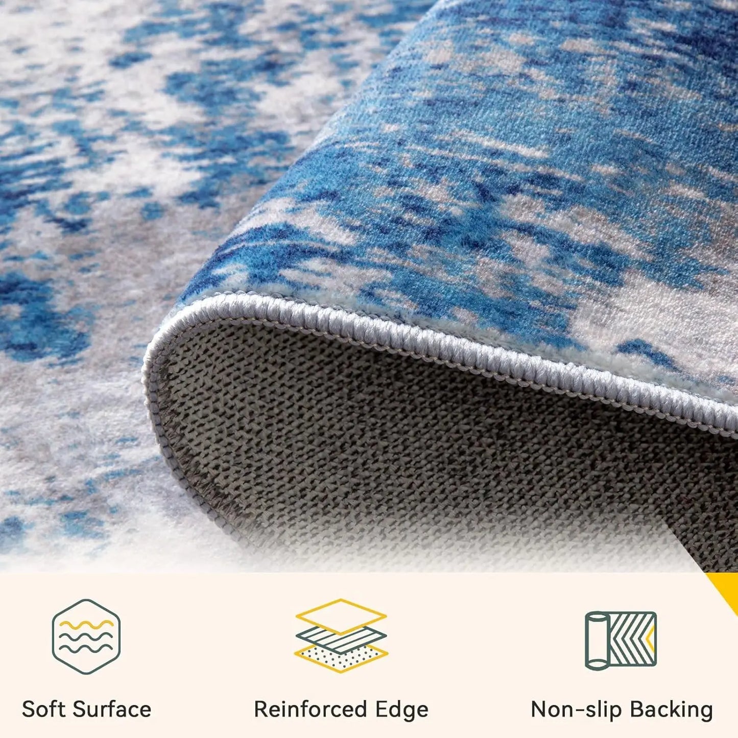 Modern Abstract Washable Area Rug 8'x10'