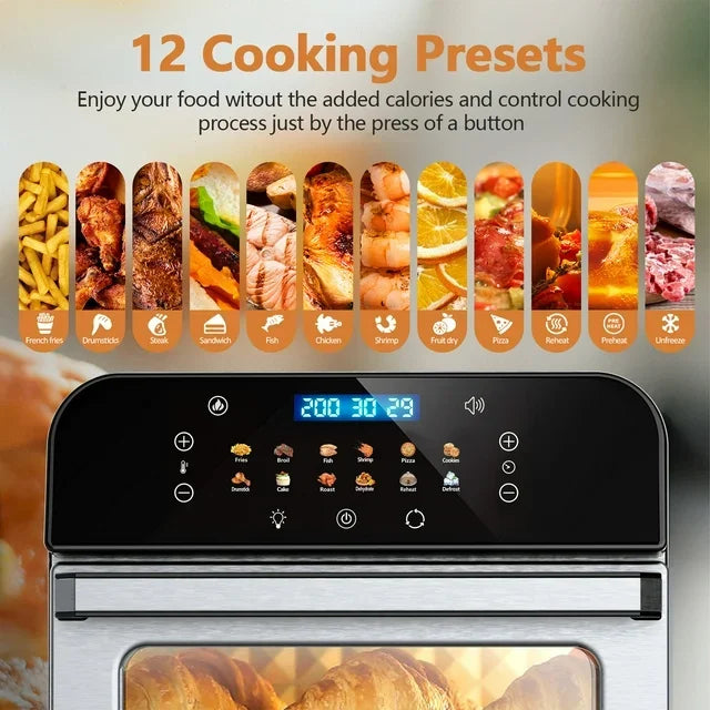 12QT Toaster Oven with 12 Pre-set Cooking Menus