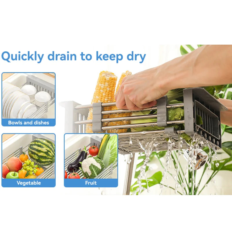Adjustable Over-The-Sink Dish Drying Rack