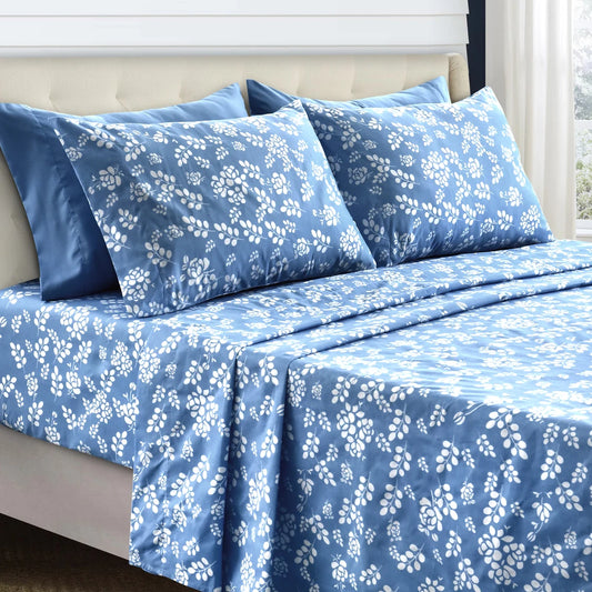 LUX Décor 3-Piece Floral Microfiber Sheet Set