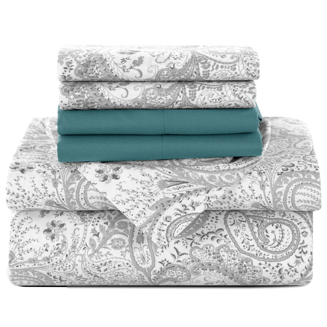 6Pc Paisley Luxurious Printed Bed Sheets