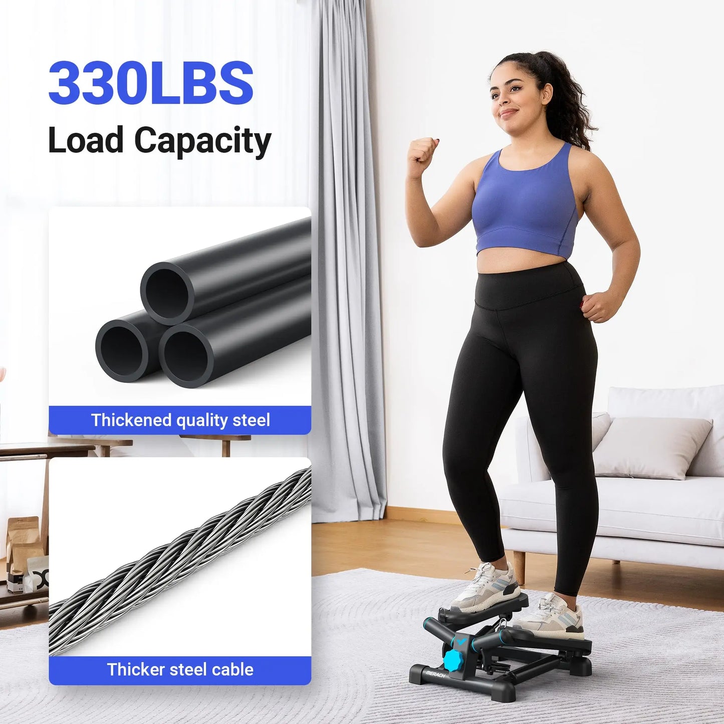 Stepper Exercise Equipment With Resistance Band For Fitness
