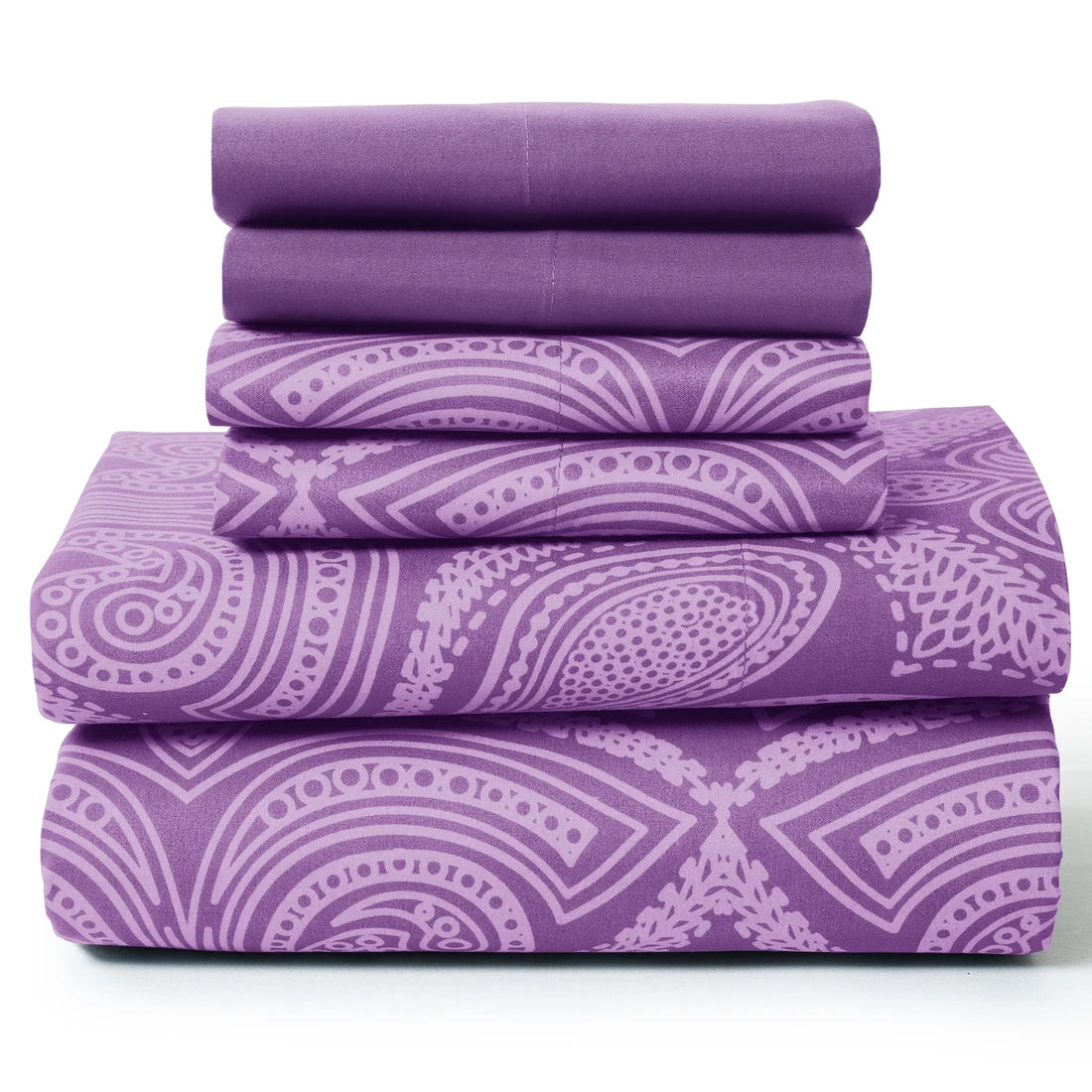 6Pc Paisley Luxurious Printed Bed Sheets