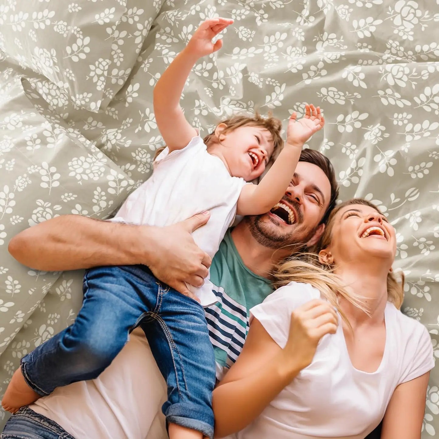 LUX Décor 3-Piece Floral Microfiber Sheet Set