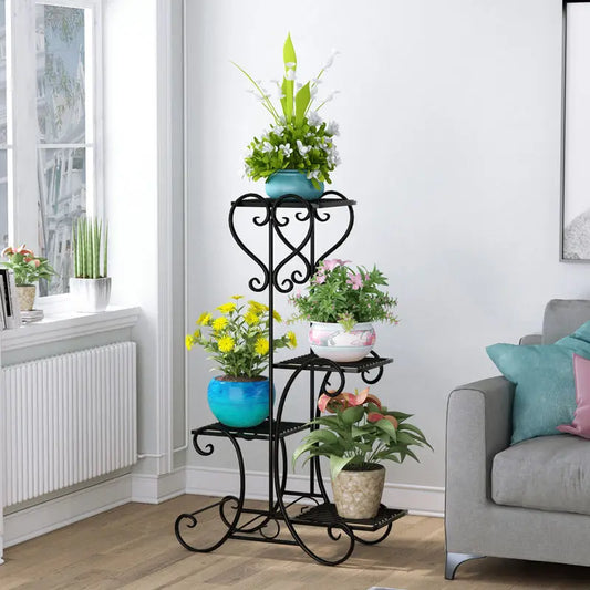 4-Tier Indoor Plant Stand (Black)