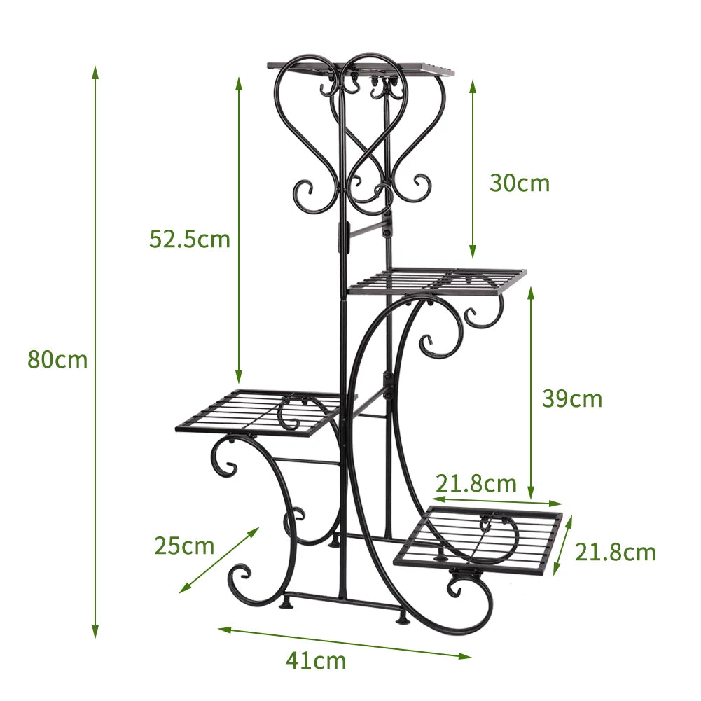4-Tier Indoor Plant Stand (Black)