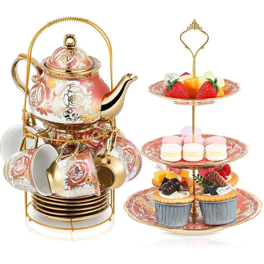 21-piece set With three-layer ceramic cake holder