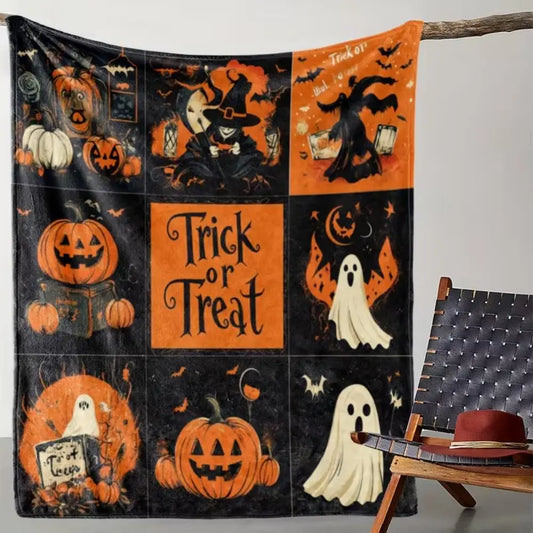 Trick or Treat Halloween Throw Blanket