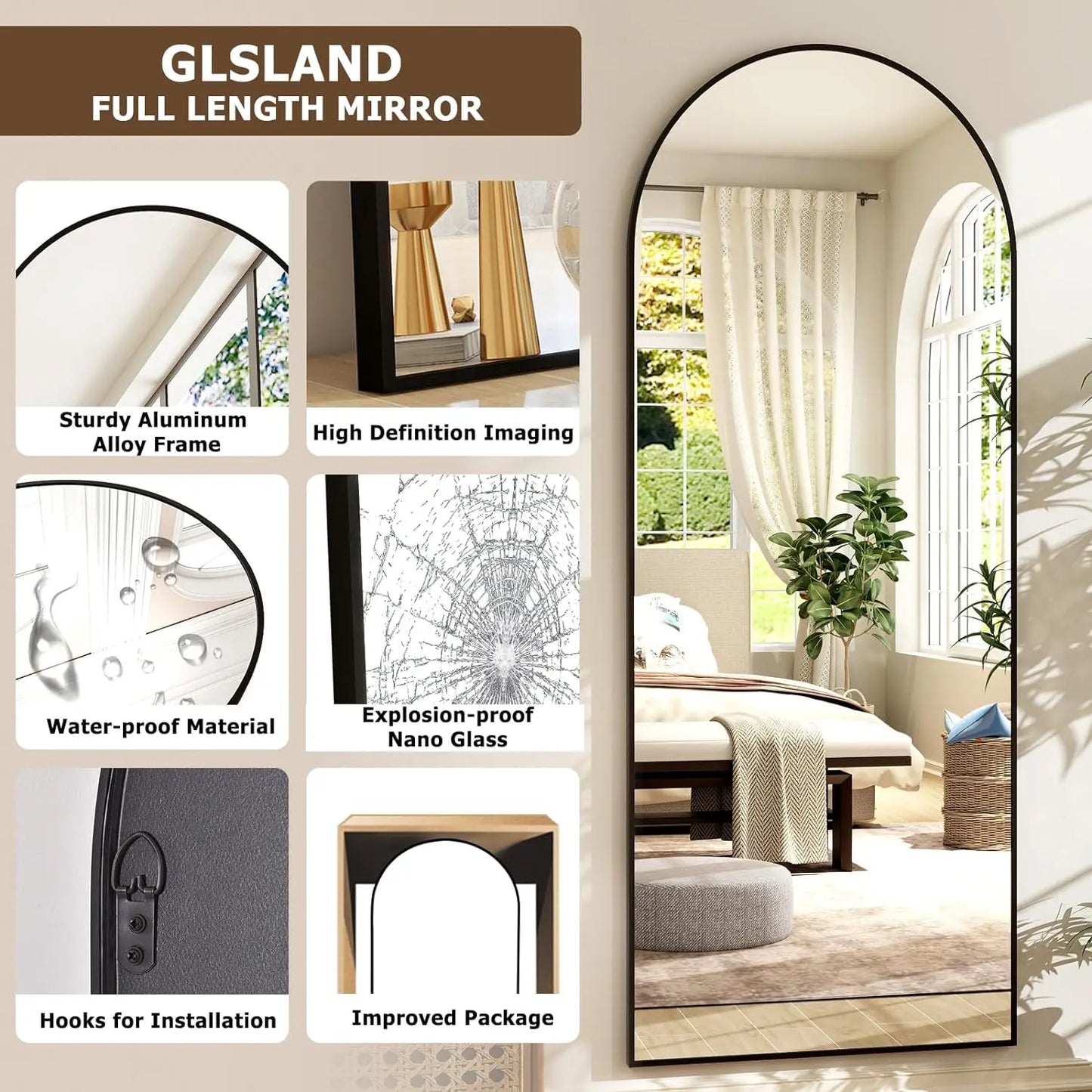 Arched Full Length Body Mirror
