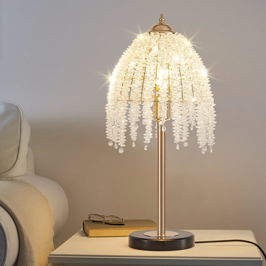 19"(H) Elegant Crystal Table Lamp Vintage Waterfall