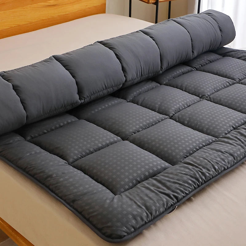 Dark Grey Thin Quilted Mattress Pad/Lacing