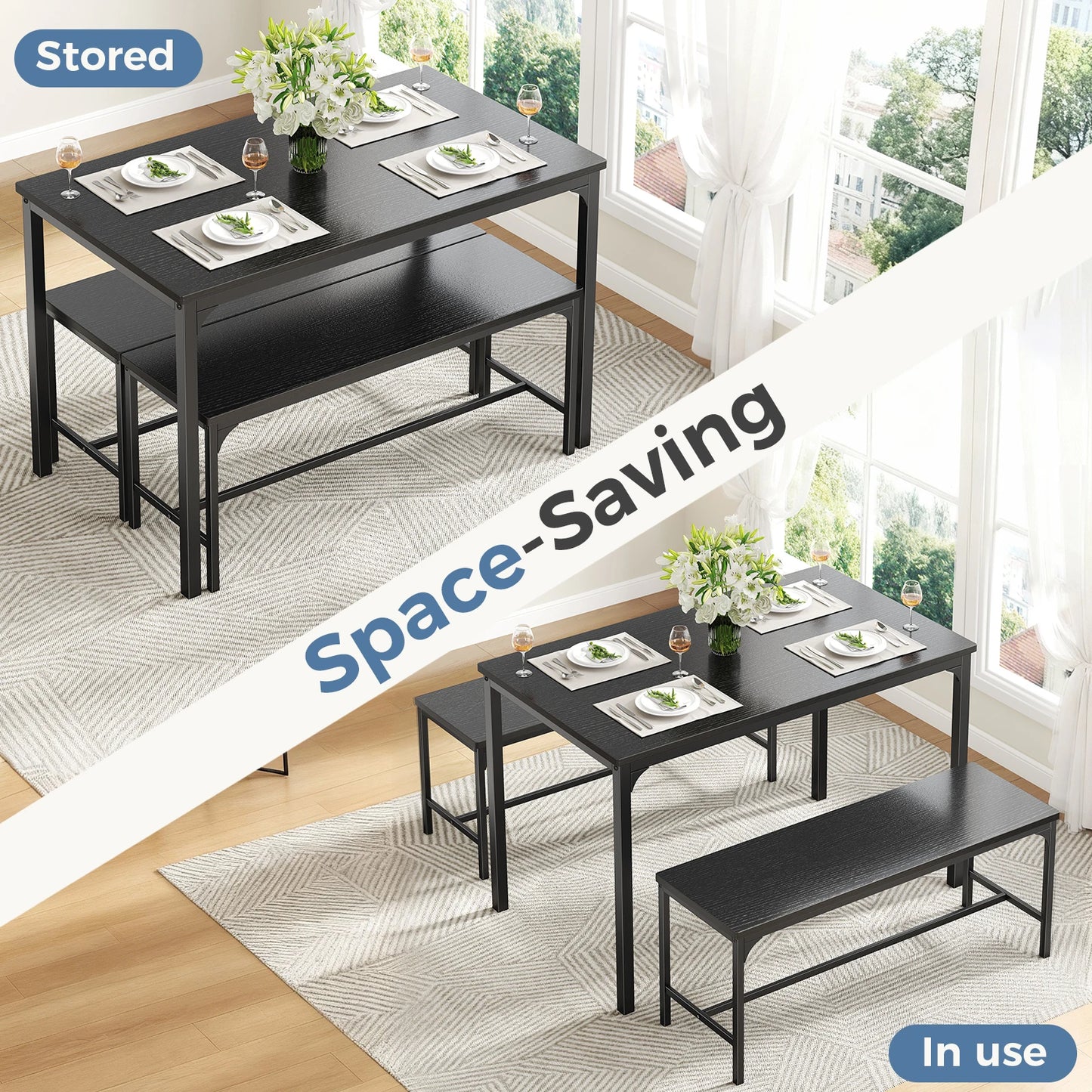 3-Piece Dining Table Set for 4