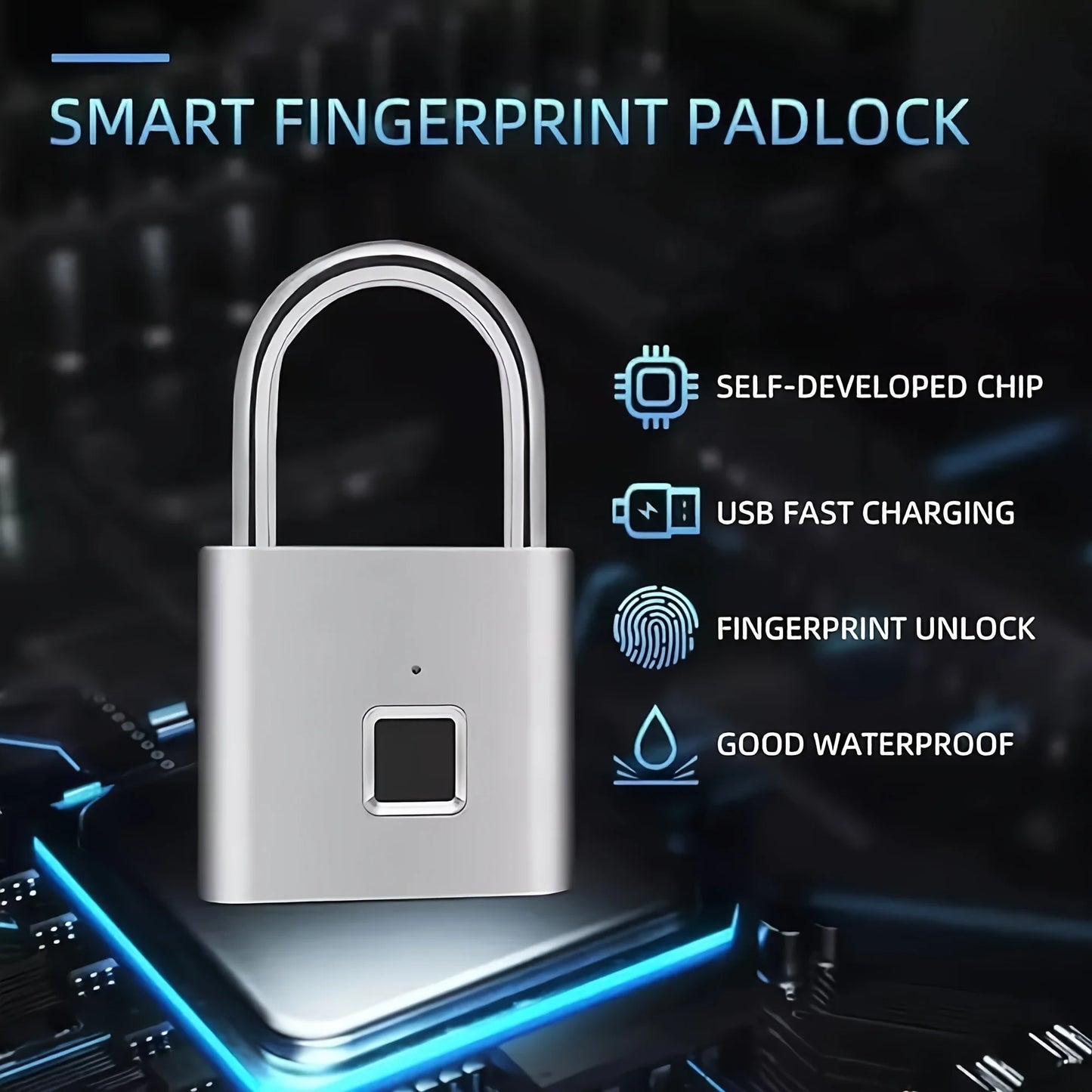 Mini Smart Fingerprint Padlock, Anti-Theft Protection