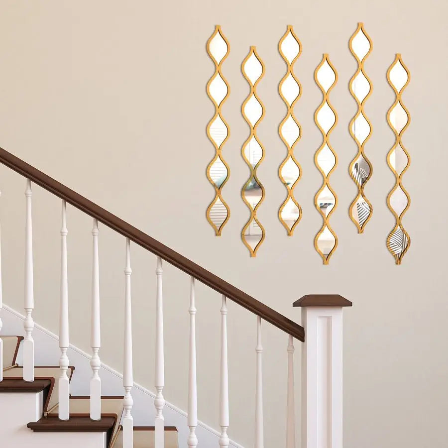 6-Piece Acrylic Teardrop Mirror Wall Décor Set