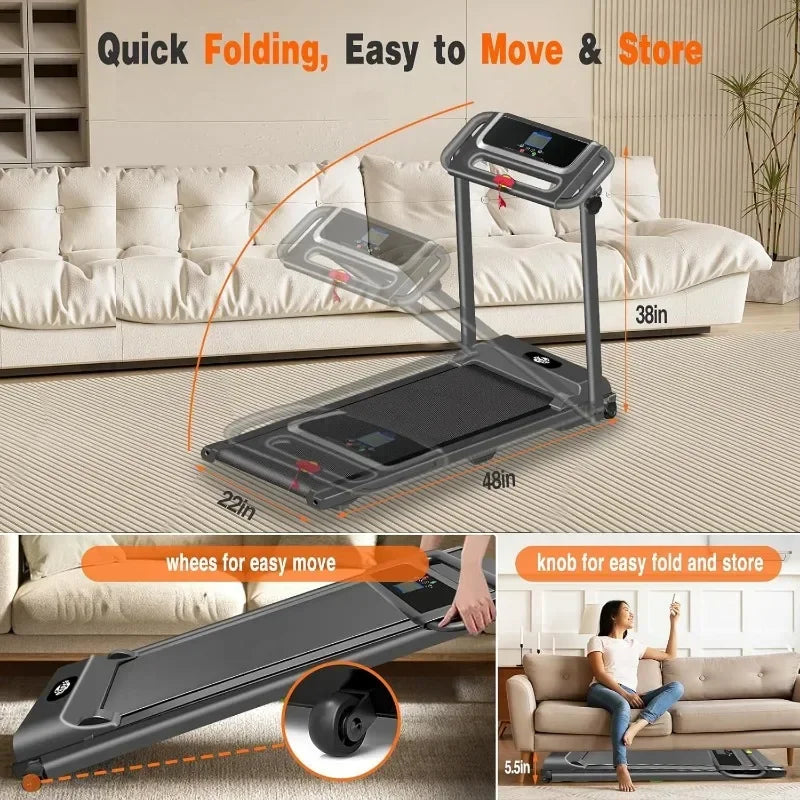Portable Foldable Treadmills With 12 Preset Programs