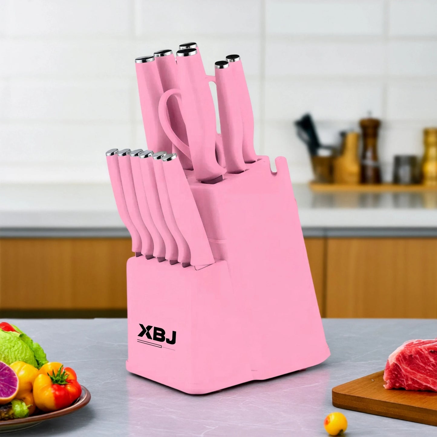 15-Piece Kitchen Stainless Steel Knife Set