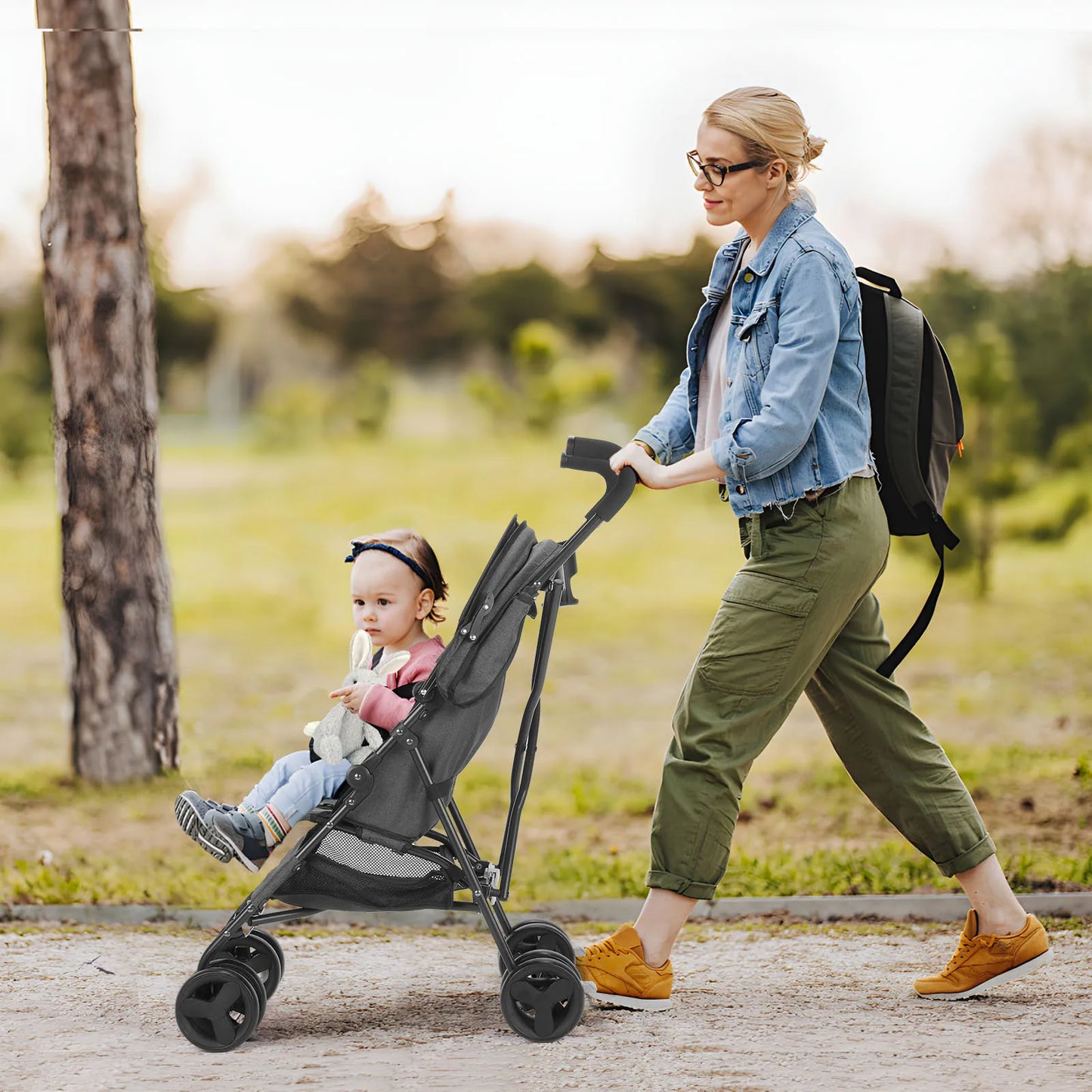 Compact Lightweight Four-wheeled Pocket Stroller