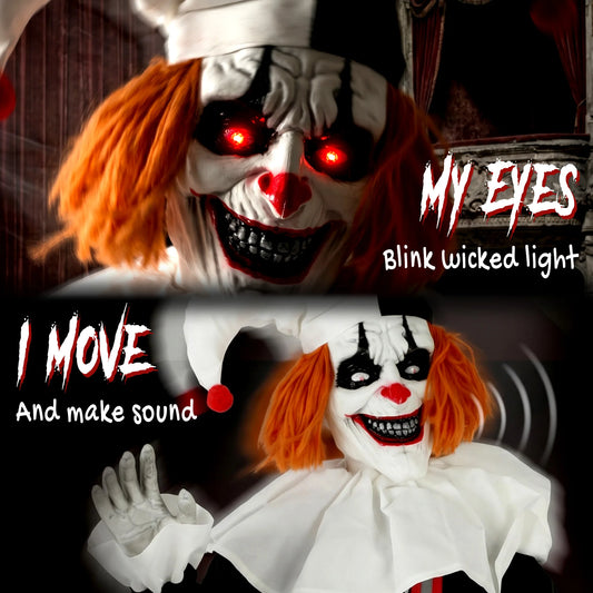 Light Up Eyes Large Animated Clown