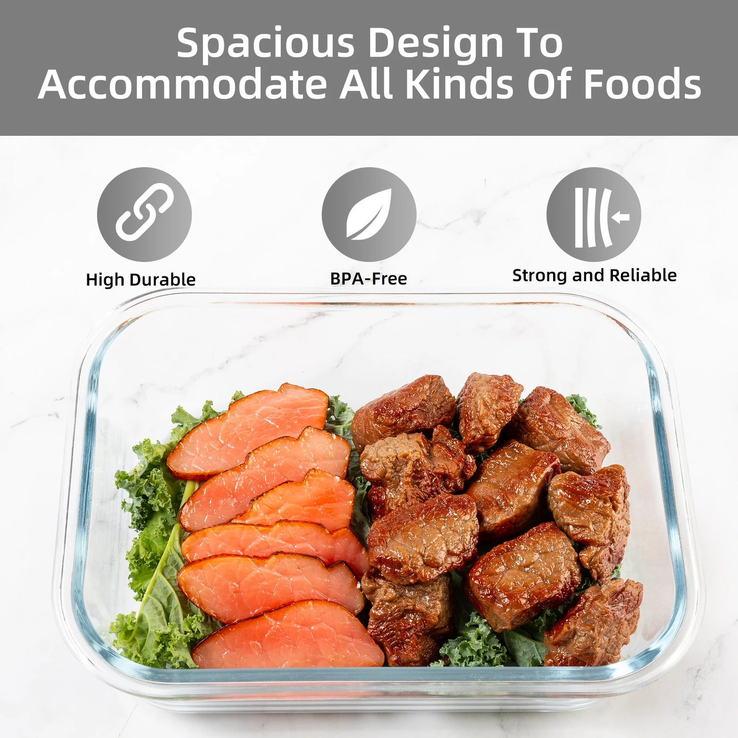 Glass Food Storage Containers Set, Leakproof Airtight