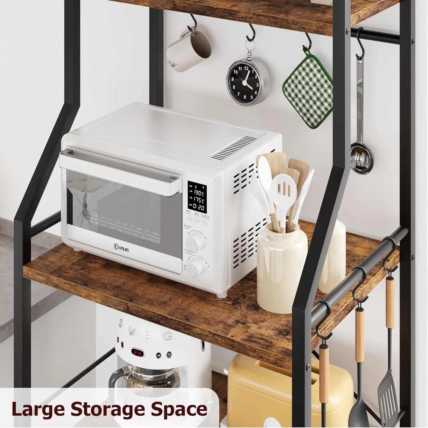 4-Tier Kitchen Baker's Rack With Microwave Stand
