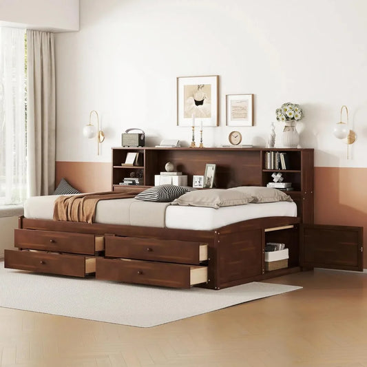 Full Size Captains Bed With 4 Drawers And 2 Cabinets
