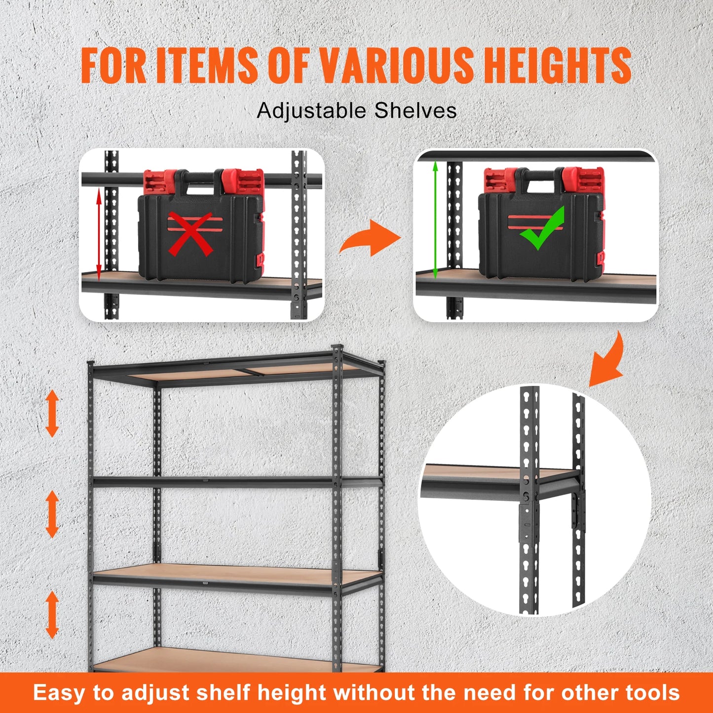 Heavy Duty 5 Layers Standing Shelves Organizer